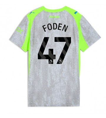 Lacne Ženy Futbalové dres Manchester City Phil Foden #47 2025-26 Krátky Rukáv - Tretina